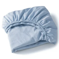 Hoeslaken Cotton Satin ice blue 160x200+35cm