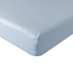 Hoeslaken Cotton Satin ice blue 160x200+35cm