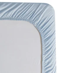Hoeslaken Cotton Satin ice blue 180x200+35cm