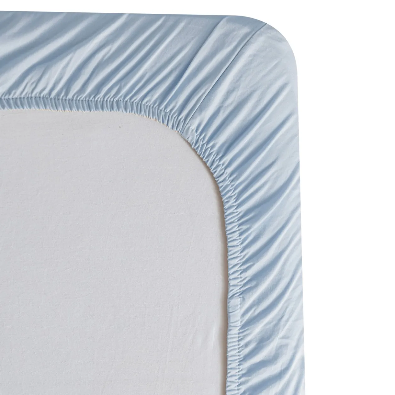 Hoeslaken Cotton Satin ice blue 180x200+35cm