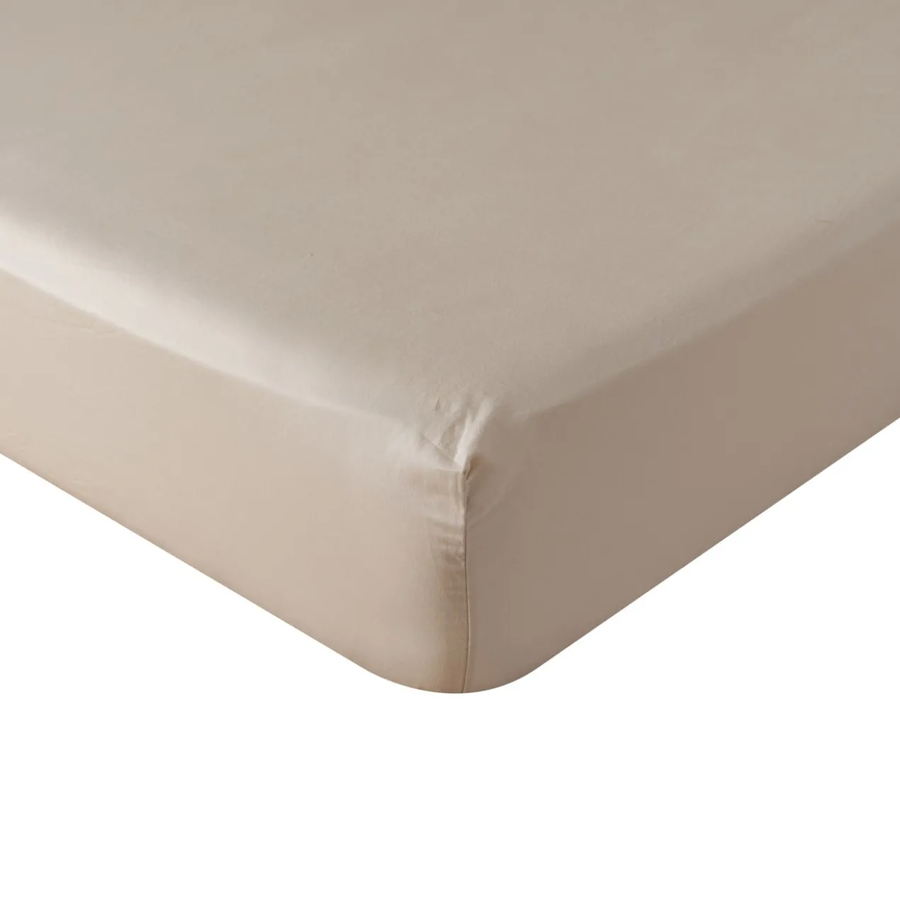 Hoeslaken Cotton Satin 90x200+35 cm almond