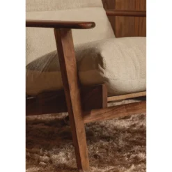 Houston fauteuil boucle/hout naturel