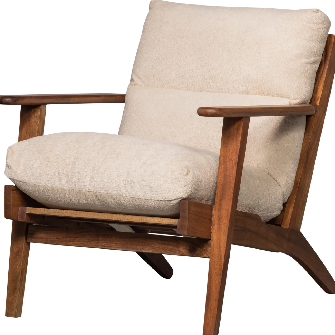 Houston fauteuil boucle/hout naturel