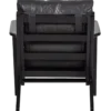Houston fauteuil leer/hout zwart