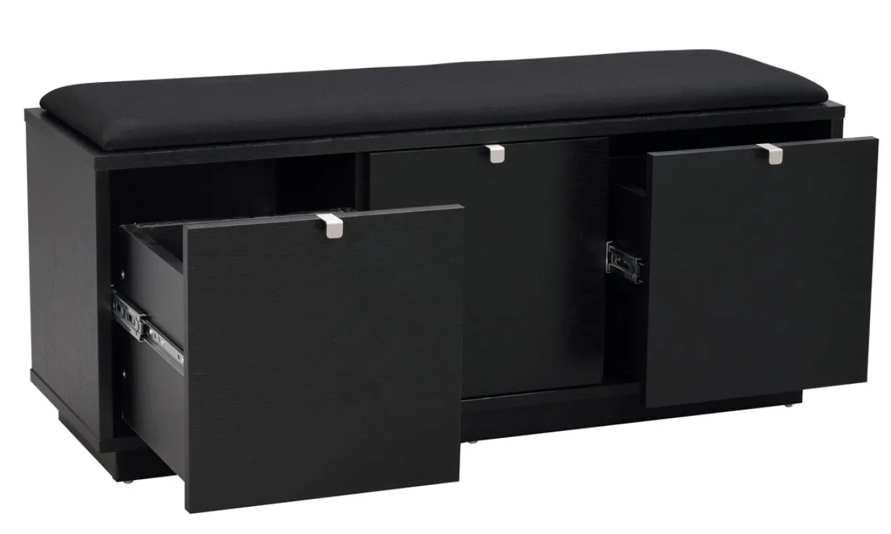 Houten bank Confetti zwart