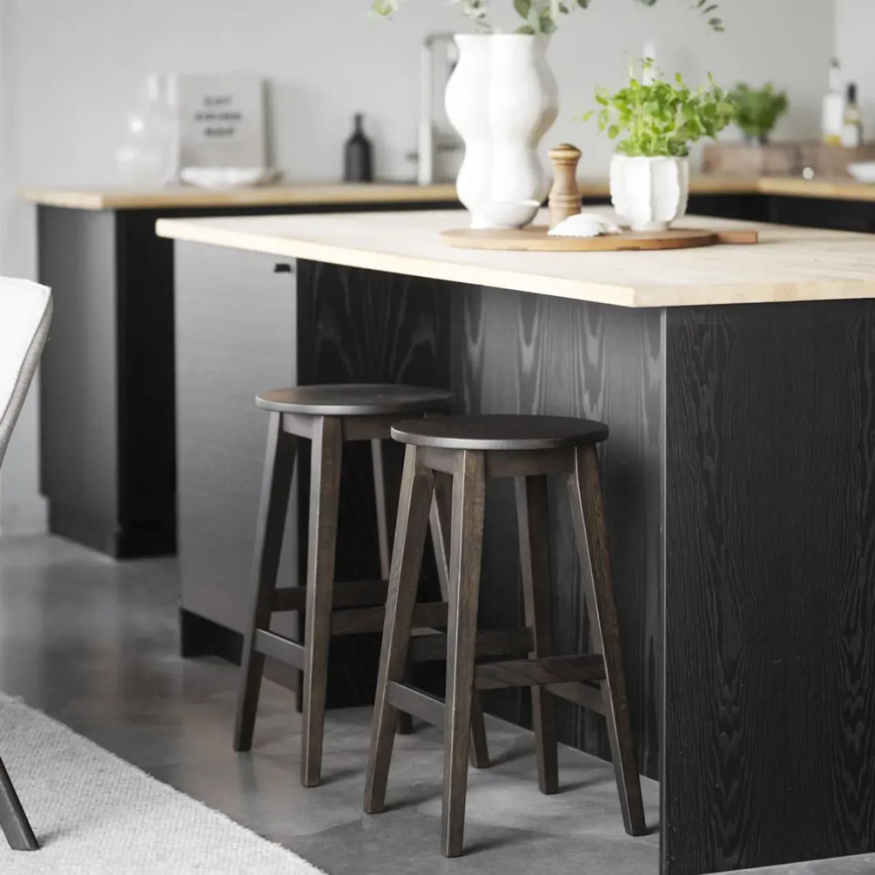 Houten barkruk Austin - zithoogte 65 cm Walnoot