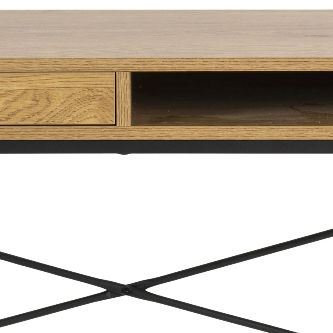 Houten bureau Vic - met opbergvak Naturel