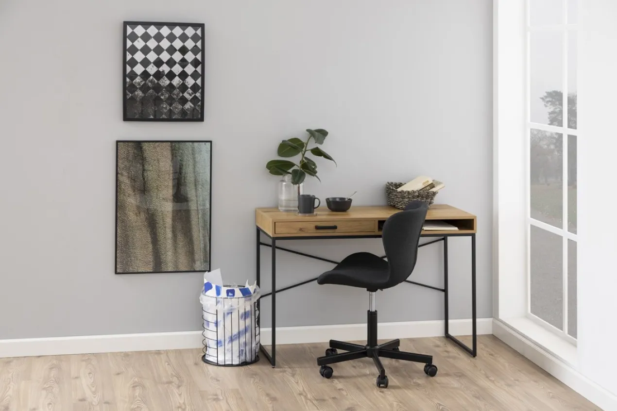 Houten bureau Vic - met opbergvak Naturel