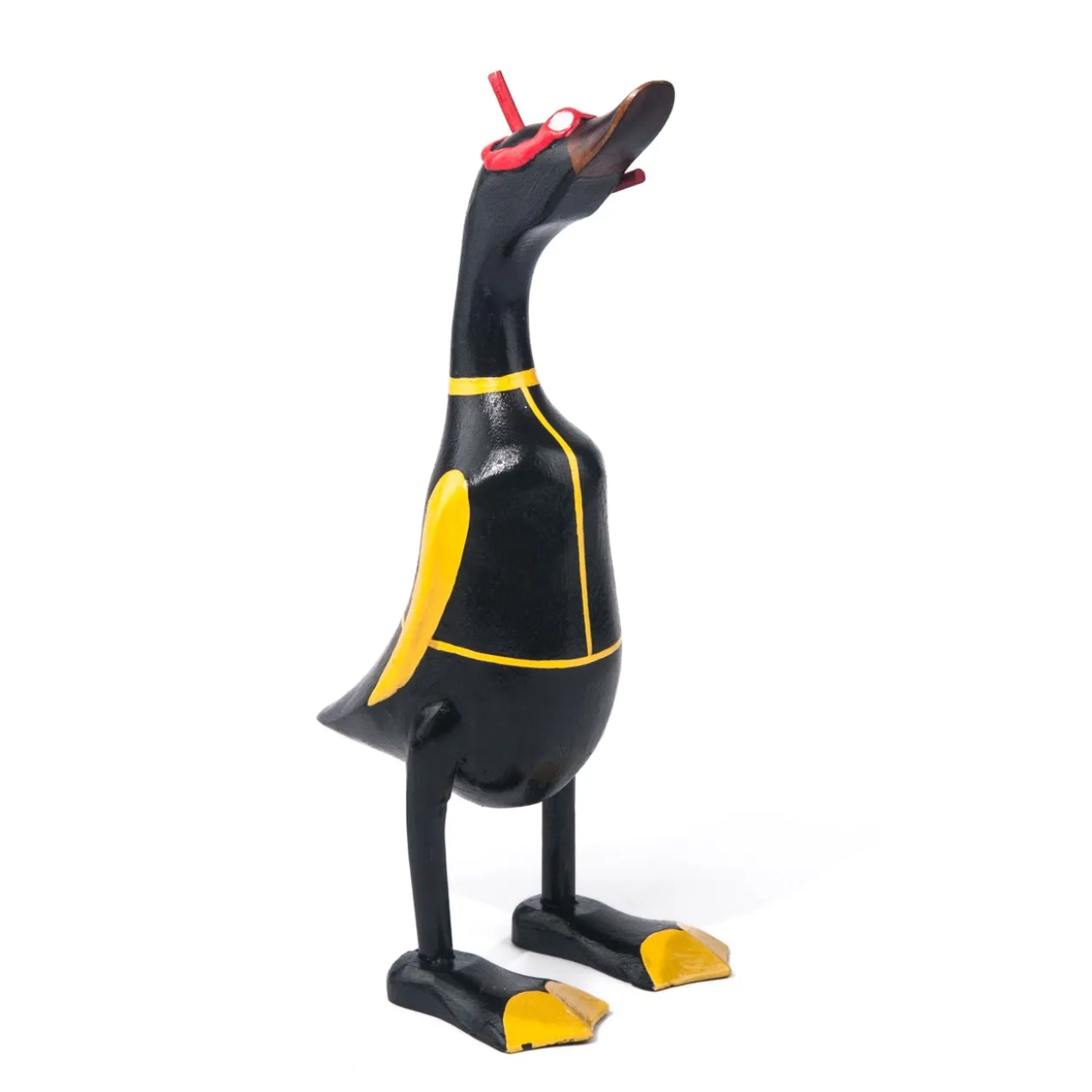 Houten eend duiker met snorkel