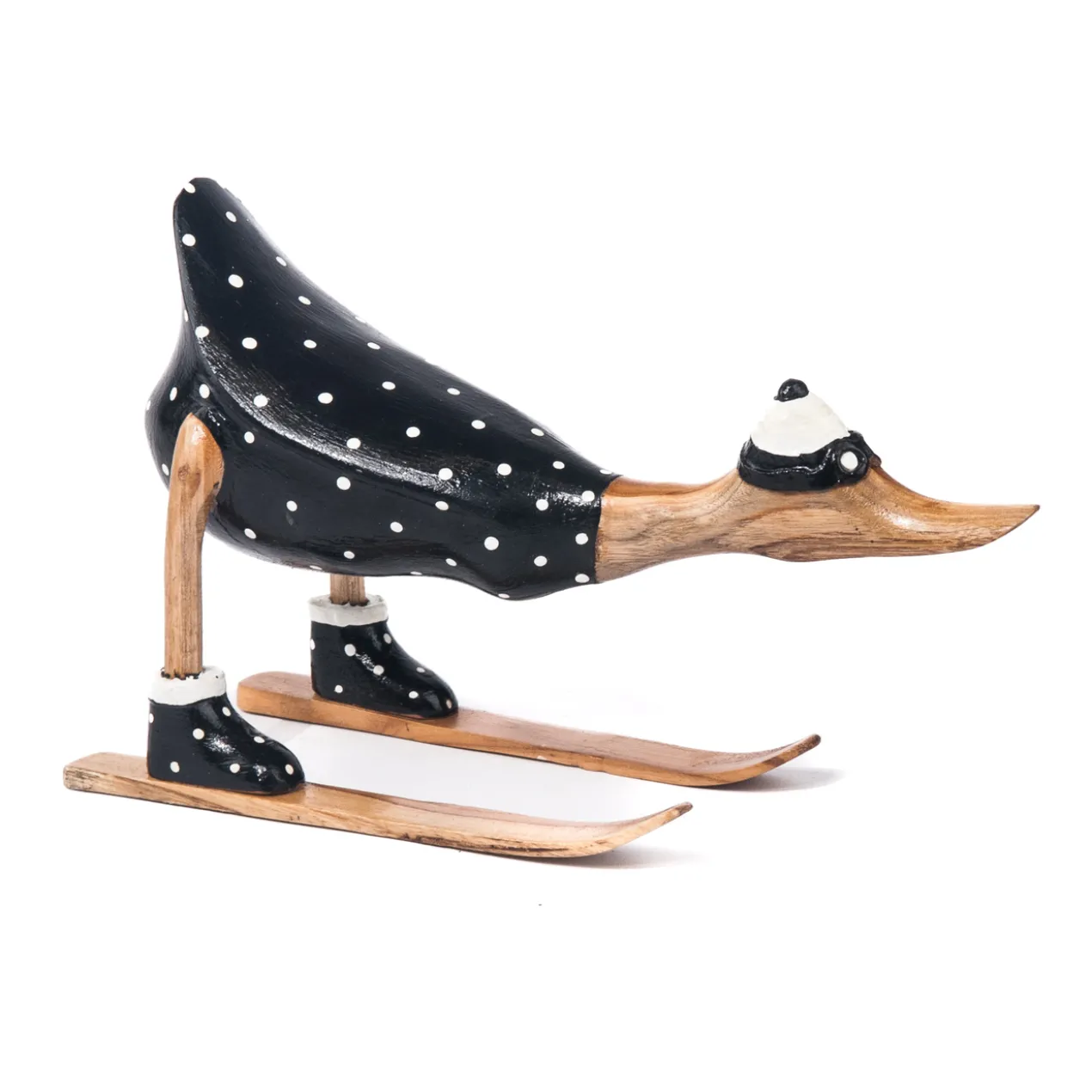 Houten eend ski's zwart