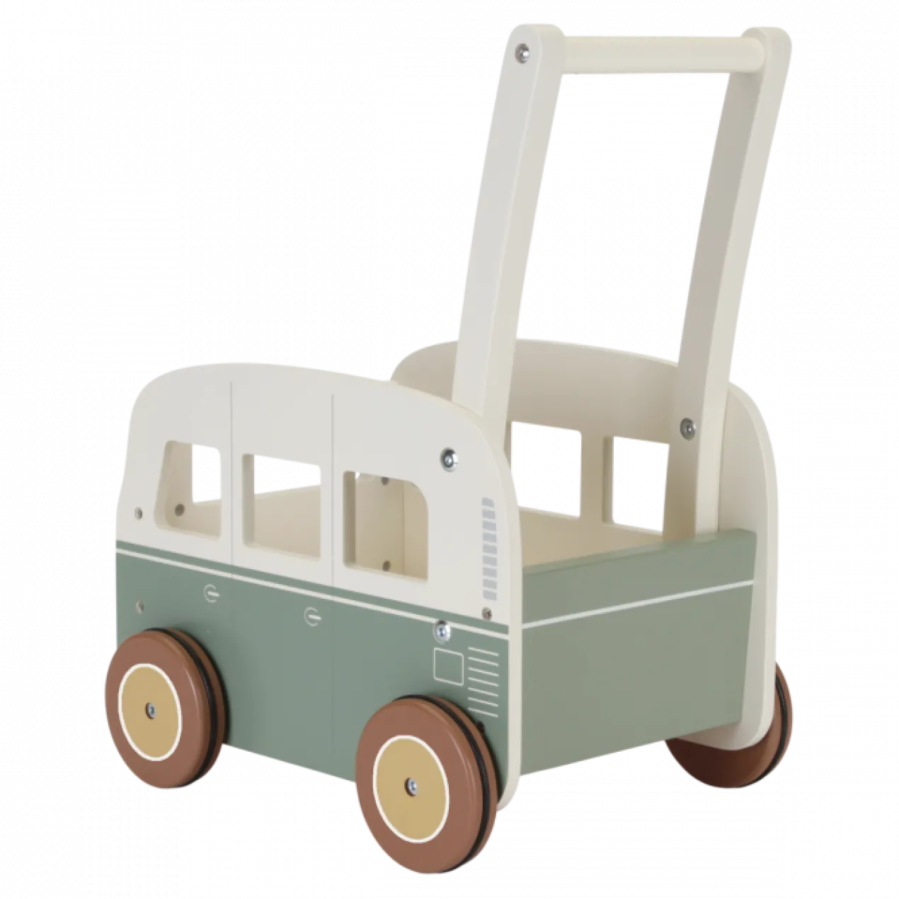 Houten loopwagen