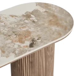 Houten sidetable Ronda met keramiek blad - 120x78 cm