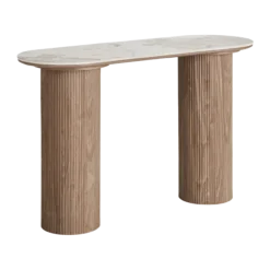 Houten sidetable Ronda met keramiek blad - 120x78 cm