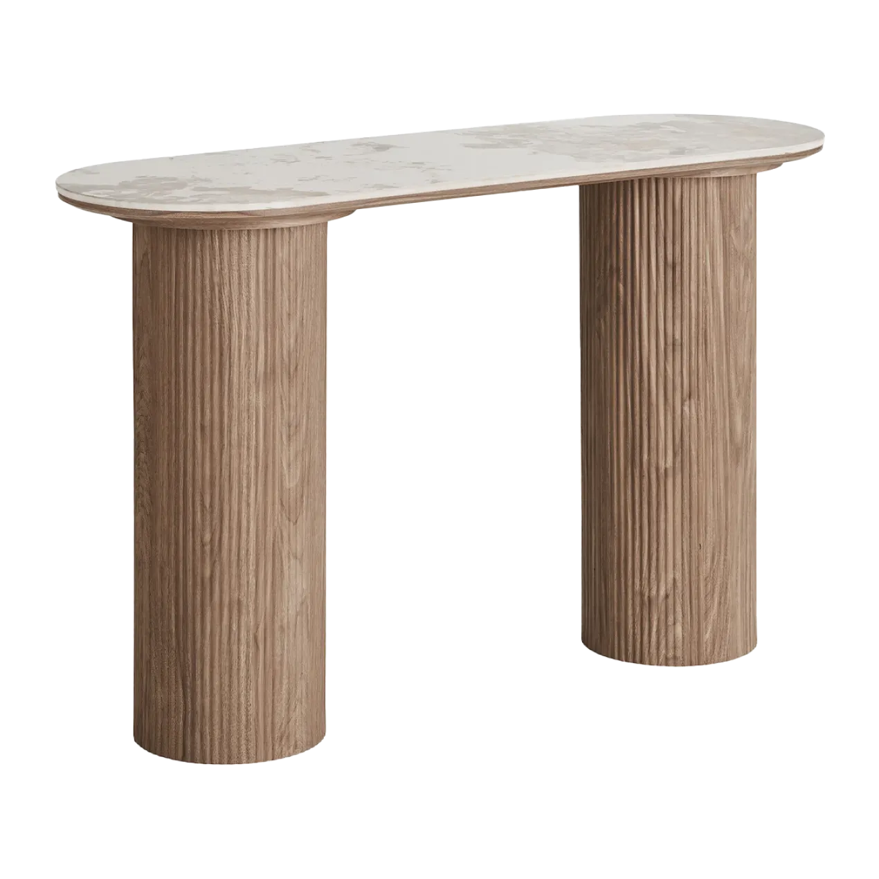 Houten sidetable Ronda met keramiek blad - 120x78 cm