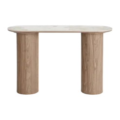 Houten sidetable Ronda met keramiek blad - 120x78 cm