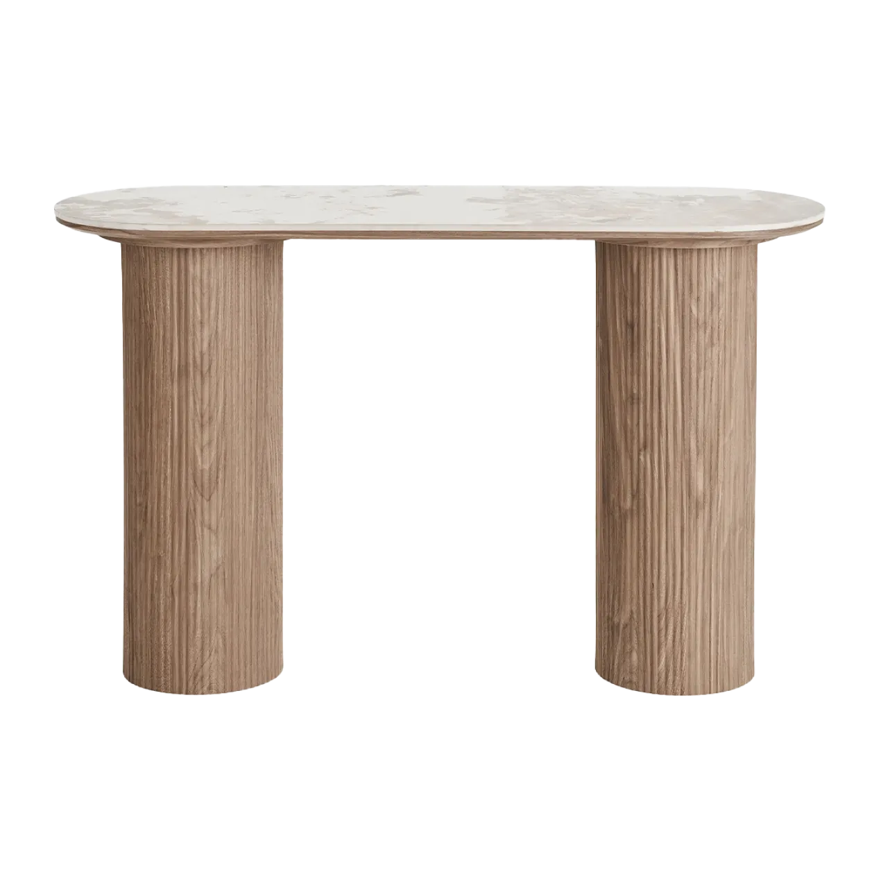 Houten sidetable Ronda met keramiek blad - 120x78 cm