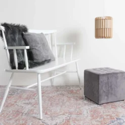 Houten spijlenbank Laura Wit