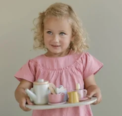 Houten thee servies