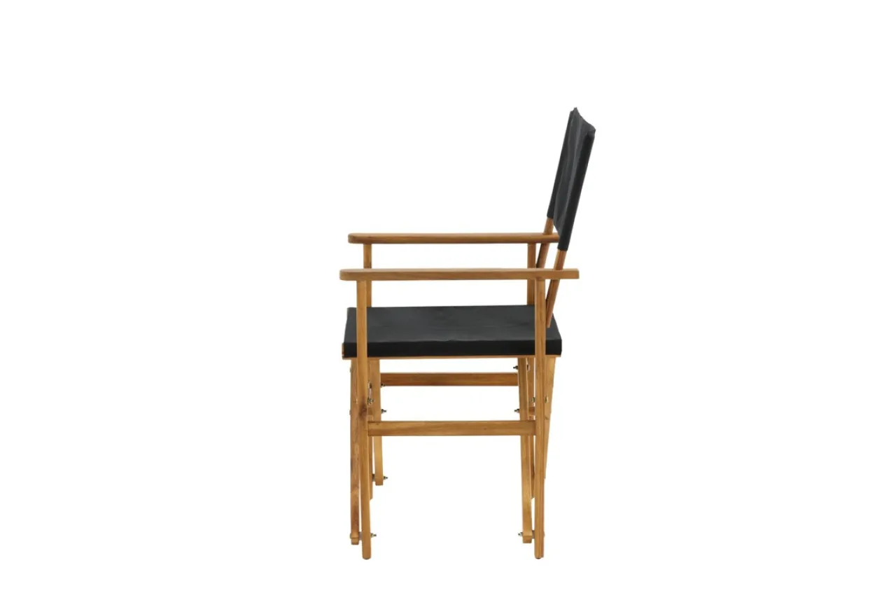 Houten tuinstoel Alba - met armleuningen Zwart