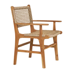 Houten tuinstoel Elodie - met armleuningen Naturel