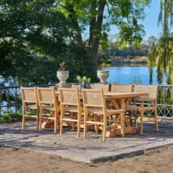 Houten tuinstoel Elodie - met armleuningen Naturel
