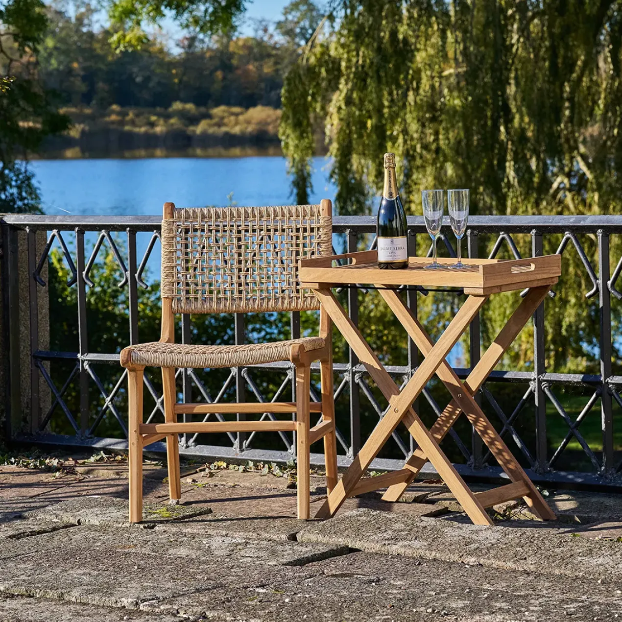Houten tuinstoel Elodie Naturel
