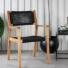 Houten tuinstoel Indra - met armleuningen Zwart