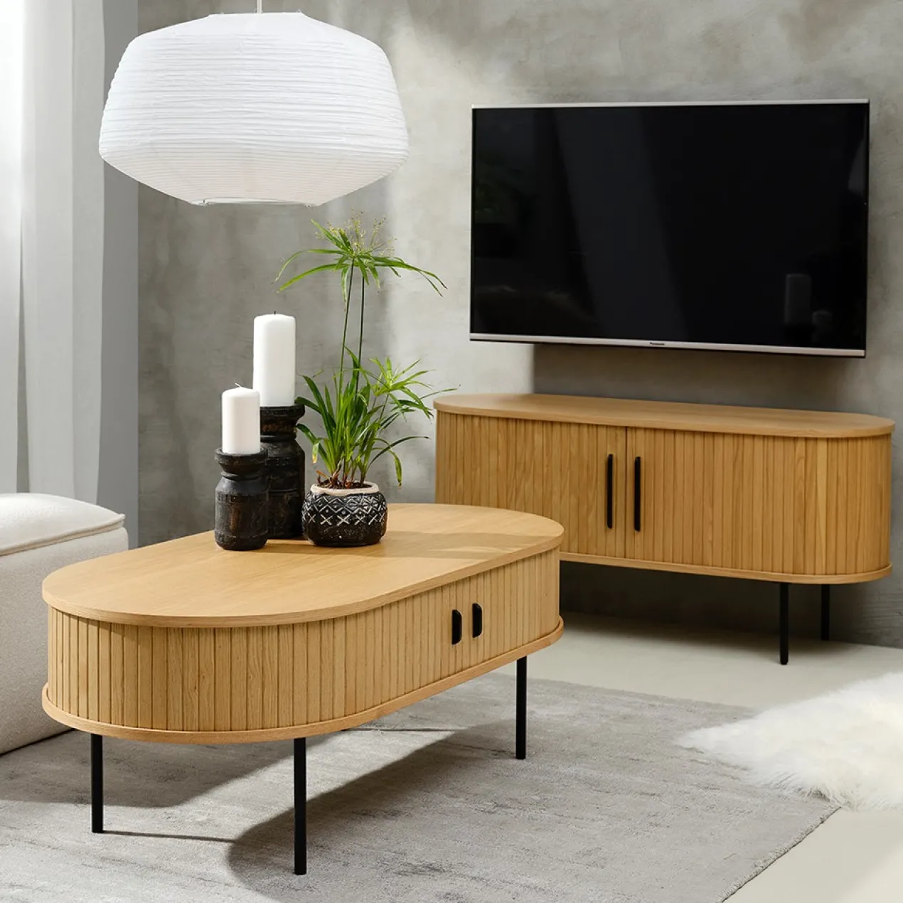 Houten tv meubel Lenn Gerookt eiken