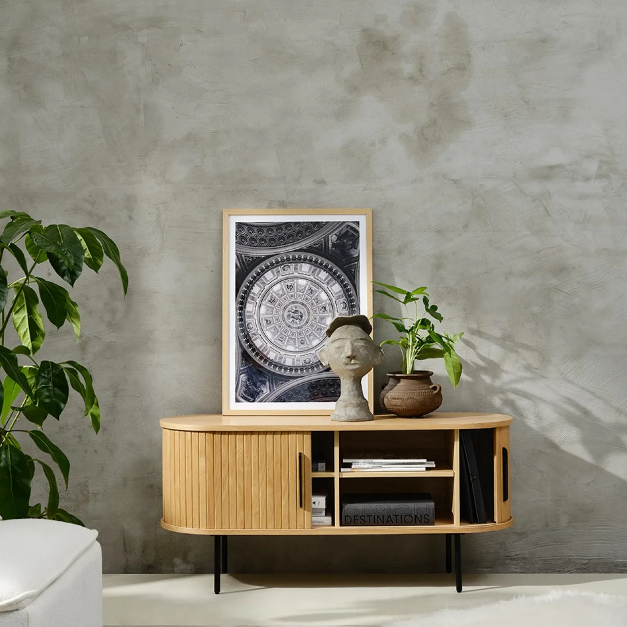 Houten tv meubel Lenn Zwart eiken