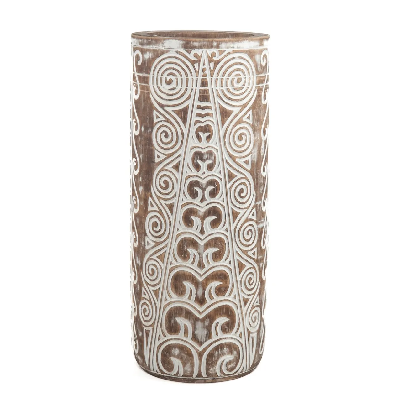 Houten vaas Tribal natural - Large