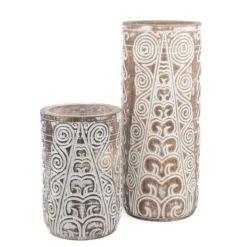 Houten vaas Tribal natural - Large