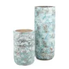 Houten vaas turquoise - Large
