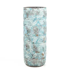 Houten vaas turquoise - Large