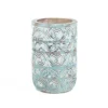 Houten vaas turquoise - Medium