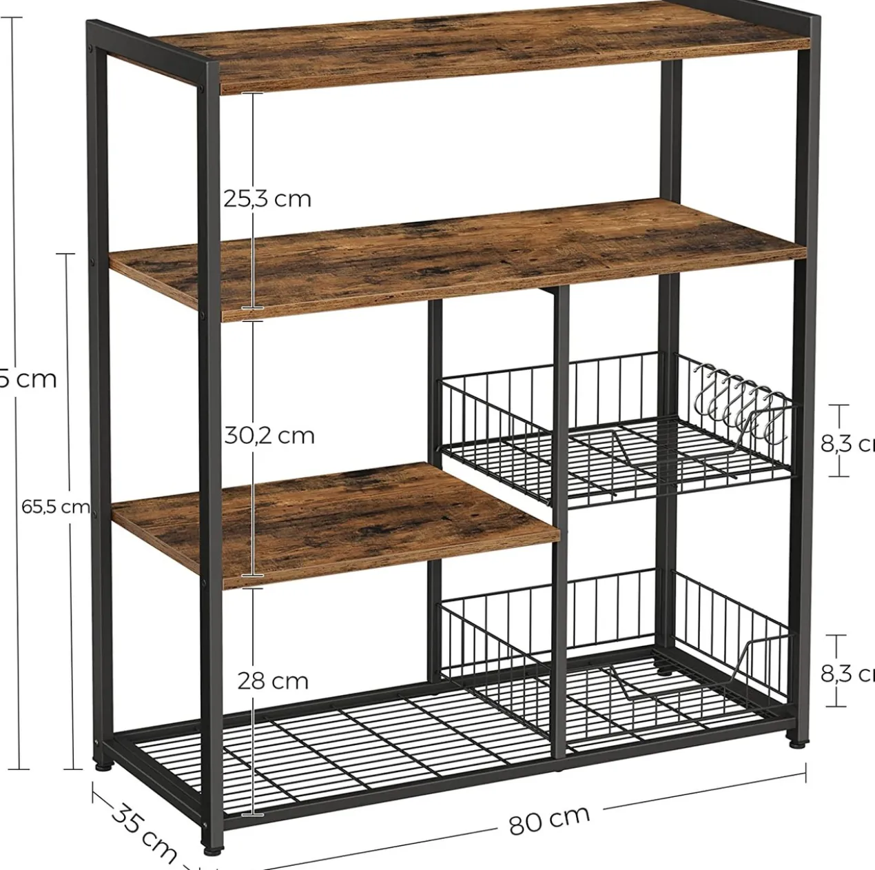 Indusign Keukenplank met 2 manden, bakkersplank en haken Keukenplank met 2 manden, bakkersplank en haken Indusign #1