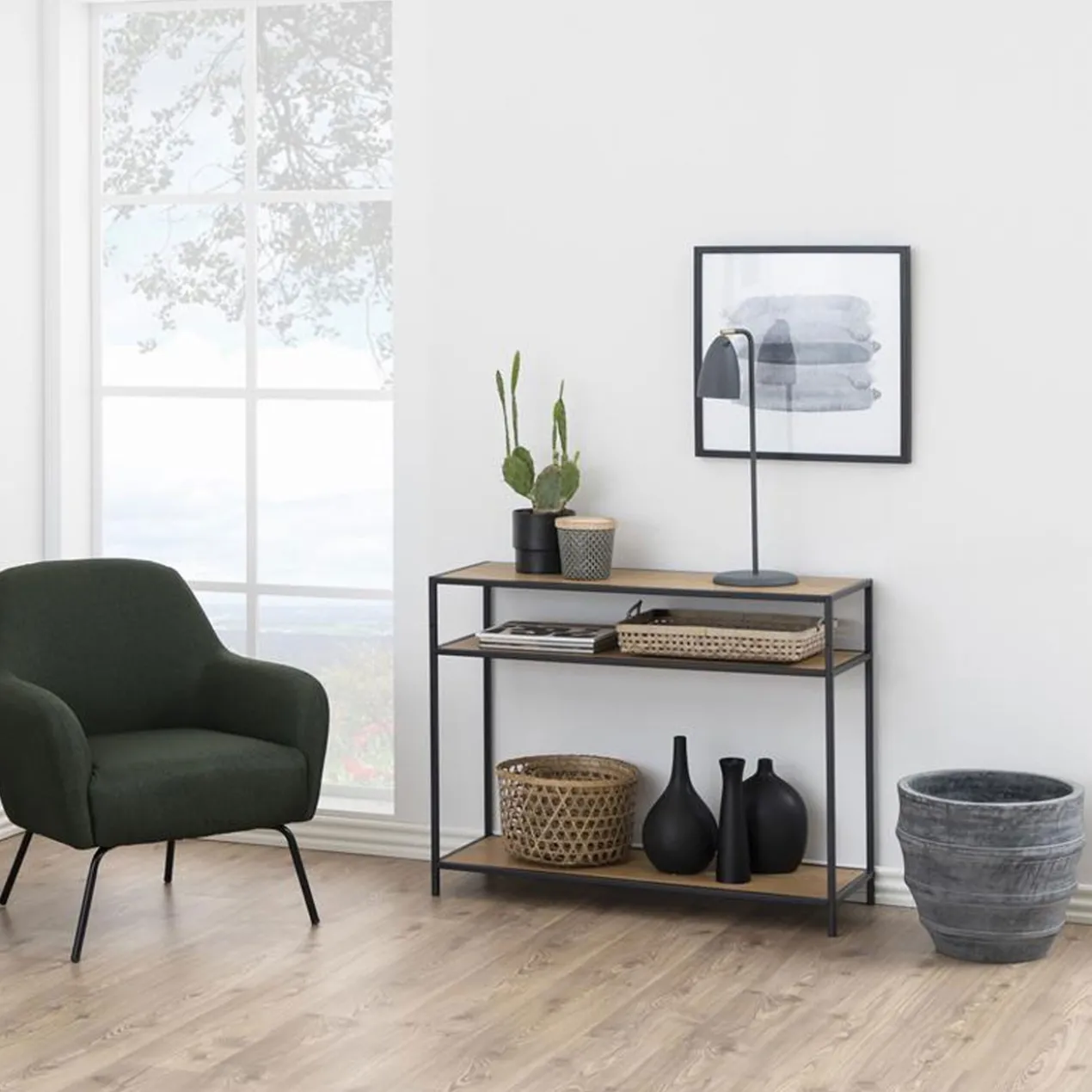 Industriële sidetable Vic Zwart