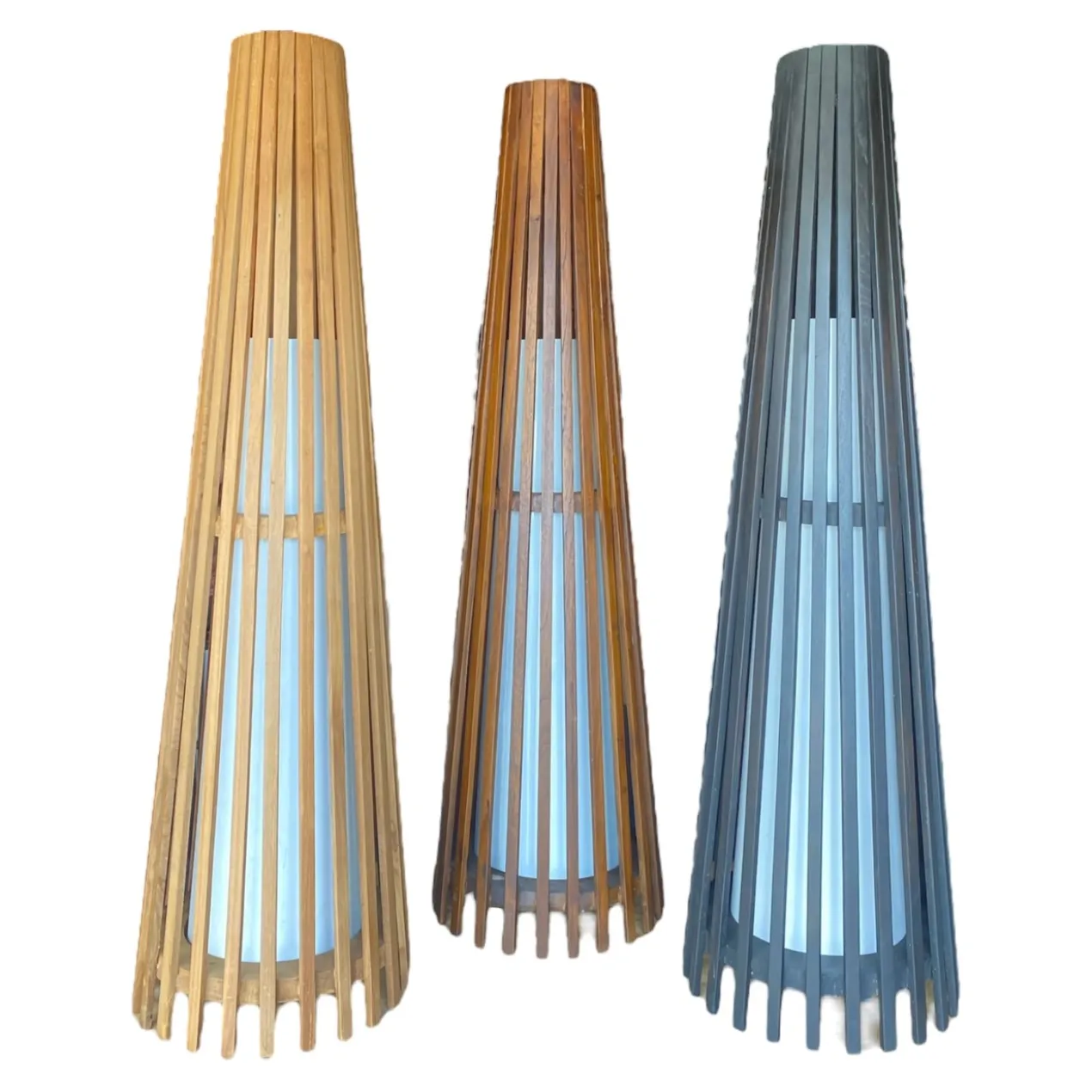 Interieurdirekt – Vloerlamp Anto – Teakhout – 90cm – Zwart