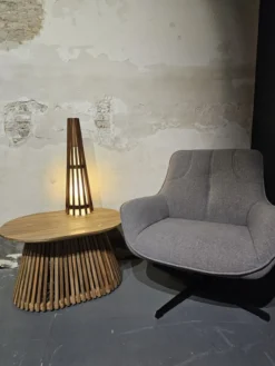 Interieurdirekt – Vloerlamp Anto – Teakhout – 60cm – Walnoot