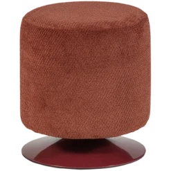 Islen poef met draaivoet boucle bordeauxrood
