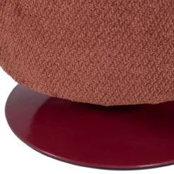 Islen poef met draaivoet boucle bordeauxrood