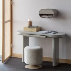 Islen poef met draaivoet boucle beige