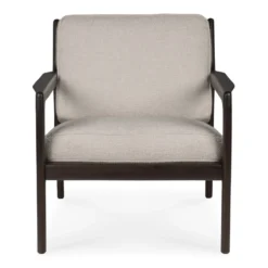 Jack loungestoel donkerbruin mahonie - ivory