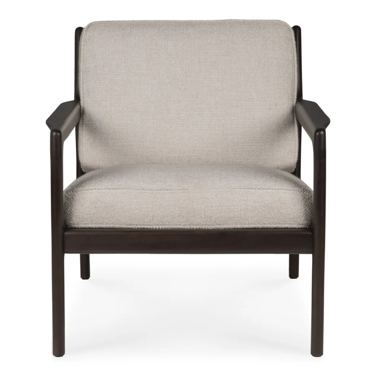 Jack loungestoel donkerbruin mahonie - ivory