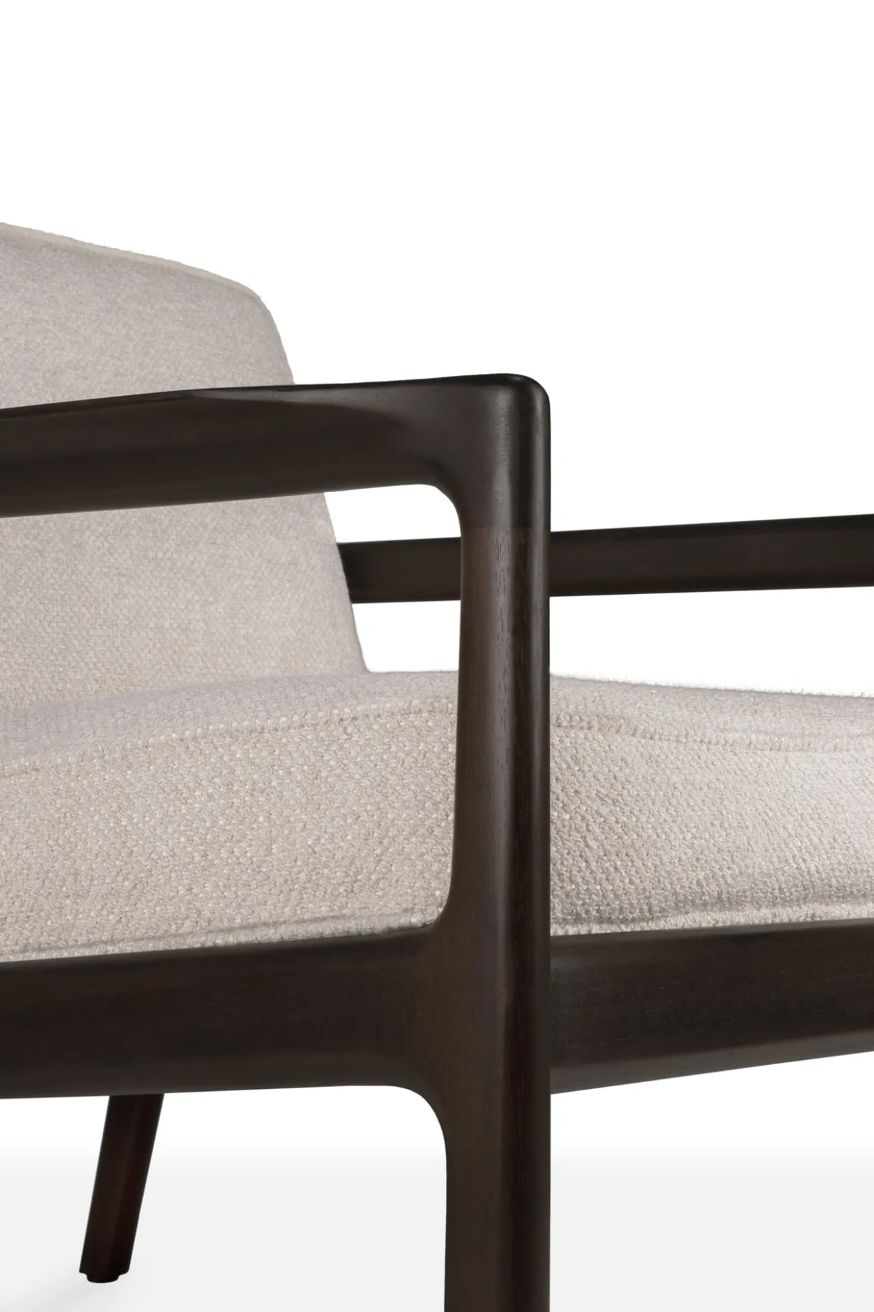 Jack loungestoel donkerbruin mahonie - ivory