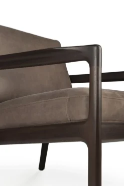 Jack loungestoel donkerbruin mahonie - terra nubuck leer