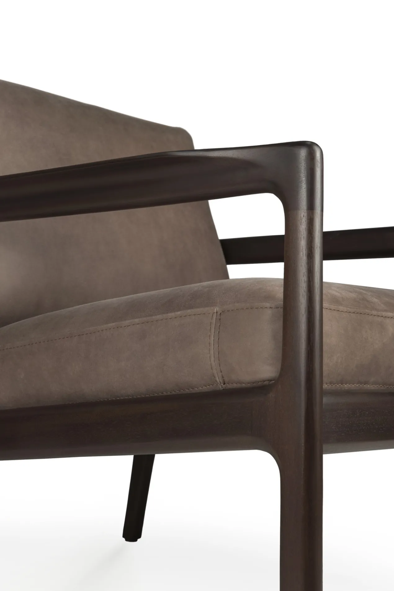 Jack loungestoel donkerbruin mahonie - terra nubuck leer
