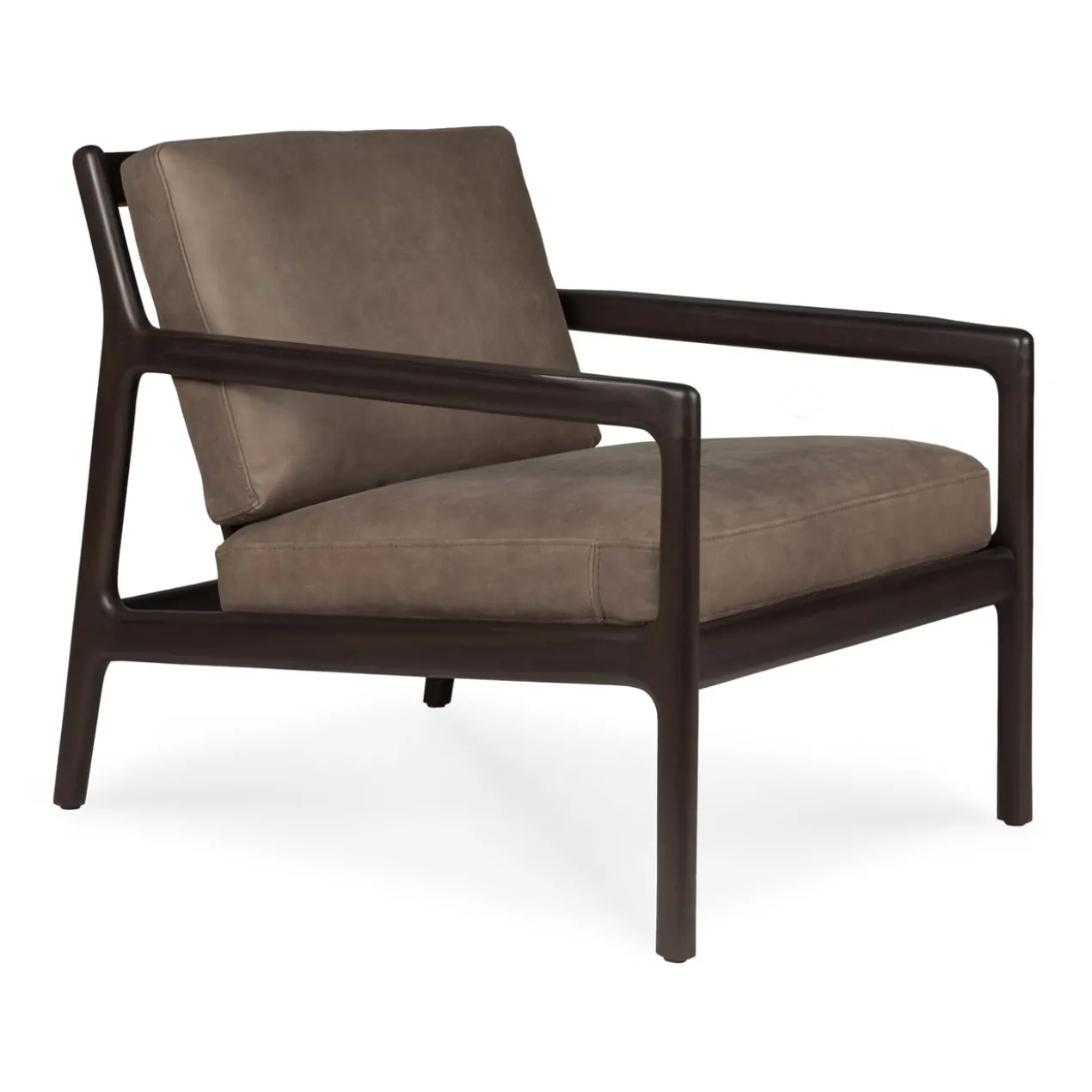 Jack loungestoel donkerbruin mahonie - terra nubuck leer
