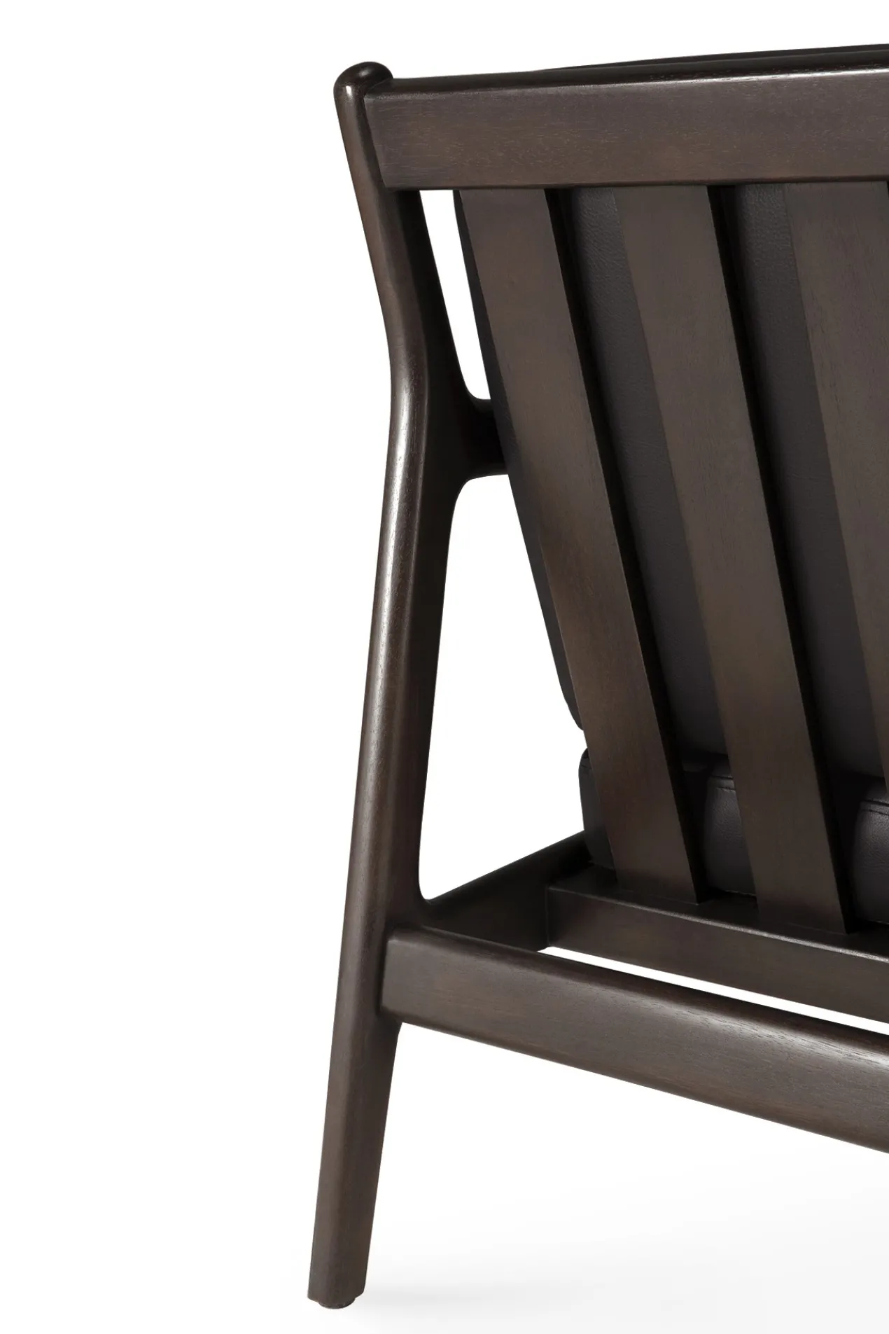 Jack loungestoel donkerbruin mahonie - zwart leer
