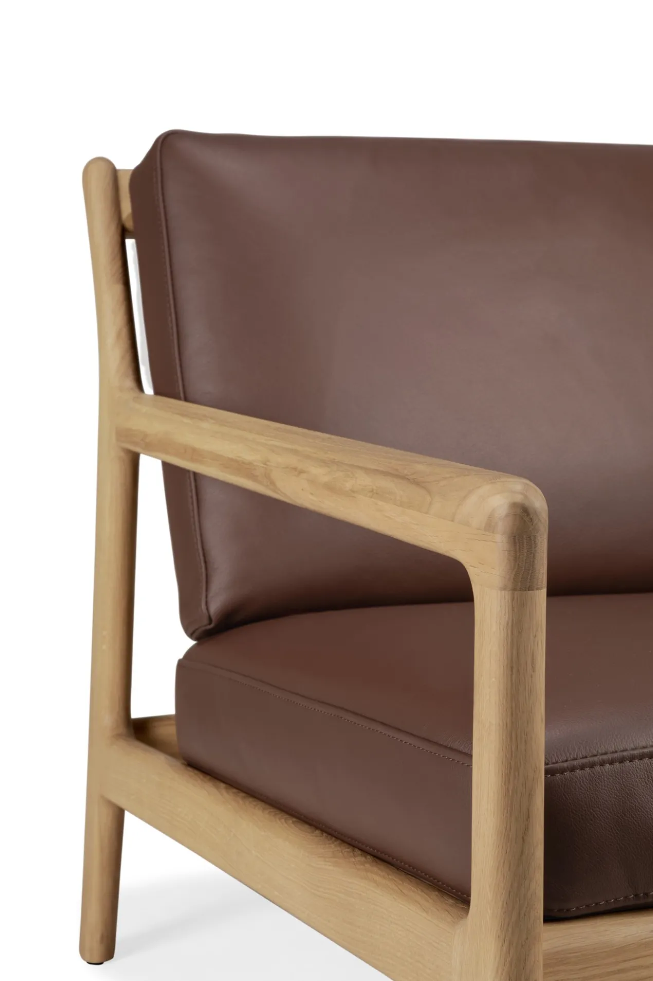 Jack loungestoel eiken - burgundy leer