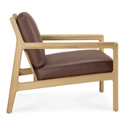 Jack loungestoel eiken - burgundy leer